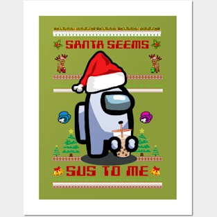 Gamer Santa Seems Sus to Me Posters and Art